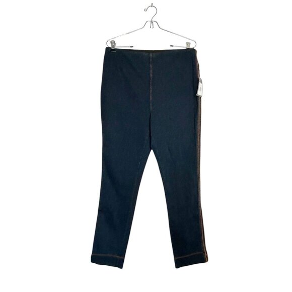 LYSSÉ Women's Knit Denim Leggings With Side Detail in Indigo - Size XL - NWT - Picture 1 of 10